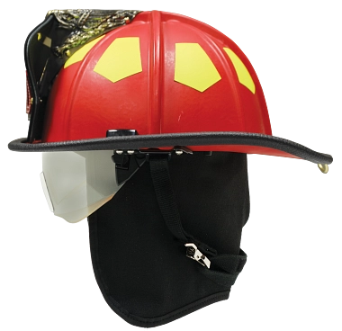 Bullard UST-LW Super-Matte Fire Helmet with Retrak Face Shield and 5" Brass Eagle