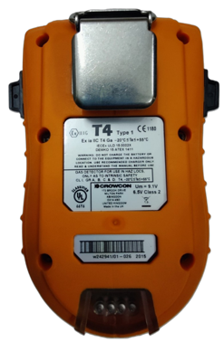 CROWCON, T4x 4-Gas(O2, H2S, CO, O2) Personal Monitor with Charging Cradle